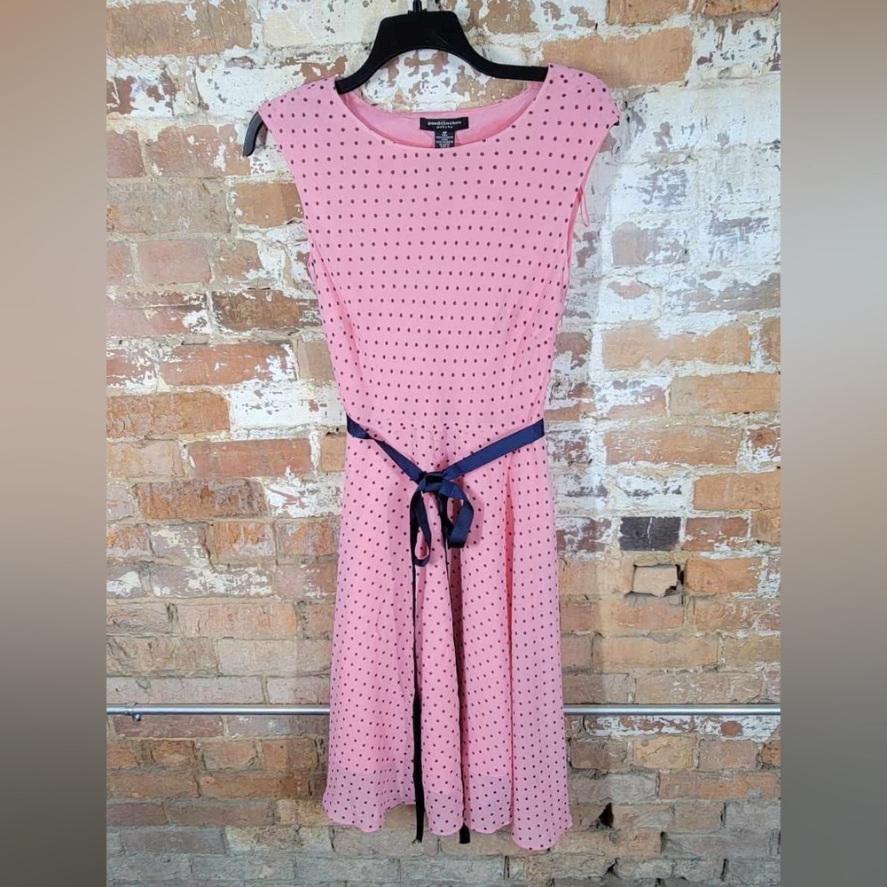 Goodthreads Pink Midi A-Line Dress with Sleeveless Design and Crew Neck for Work
